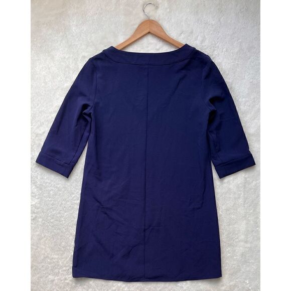 Tobi Navy Blue 3/4 Sleeve V-Neck Sheath Shift Mini Dress, Size Small - Picture 13 of 15